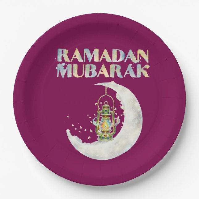 Prato De Papel Ramadan Mubarak (Frente)