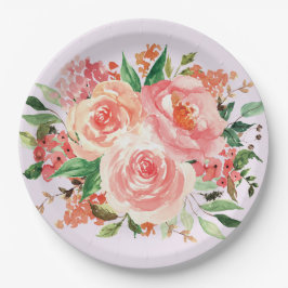 Prato De Papel Ramalhete Floral Rosa Primavera