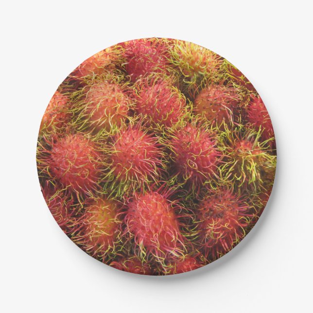Prato De Papel Rambutan Tropical Fruta (Frente)