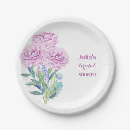 Prato De Papel Ranunculus & Anemones Chá de Noiva Personalizado