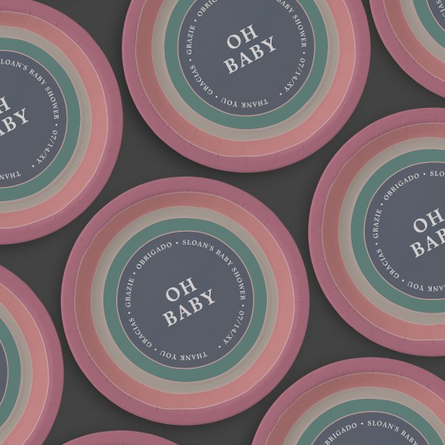 Prato De Papel Rapariga do Chá de fraldas Arco-Íris sem som (Criador carregado)