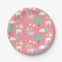 Prato De Papel Rapariga No Cavalo