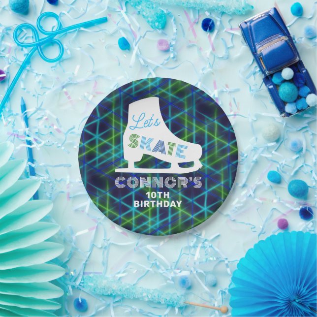 Prato De Papel Rapazes, Festa de aniversário de gelo Neon (Festa)