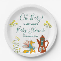 Raposa bebê e Decoração de Chá de fraldas de flore