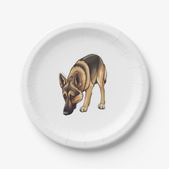 Prato De Papel Rastreamento de german shepherd (Frente)