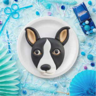 Prato De Papel Rat Terrier Dog 3D Inscrito