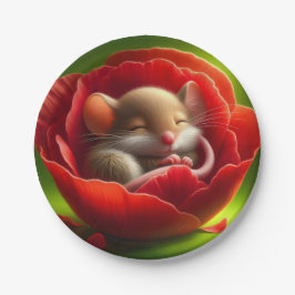 Prato De Papel Rato Muito Bonito Dormindo