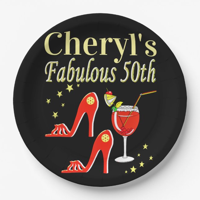 PRATO DE PAPEL RAVISHING RED 50º ANIVERSÁRIO DIVA DESIGN (Frente)