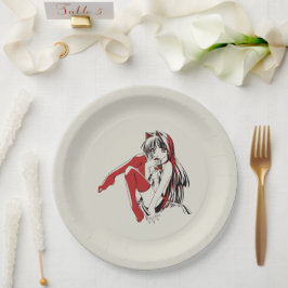 Prato De Papel RBP, Neko a Garota Anime Sexy Felpuda 