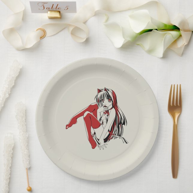 Prato De Papel RBP, Neko a Garota Anime Sexy Felpuda  (Casamento)