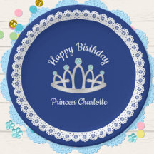 Real Princesa Azul Tiara - Placa de Papel de Anive
