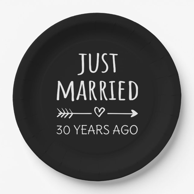 Prato De Papel Recem casados Há 30 Anos (Frente)