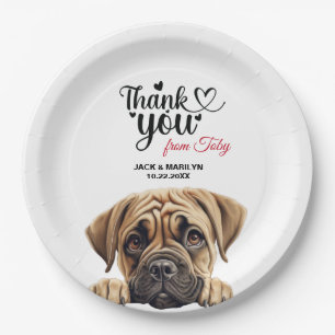 Prato De Papel Recepção de casamento Bullmastiff