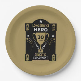 Prato De Papel Reconhecimento do Serviço de Emprego Longo 30 anos