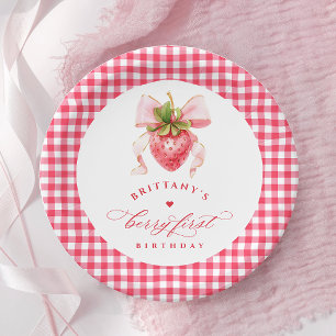 Prato De Papel Red Berry Primeiro Aniversário