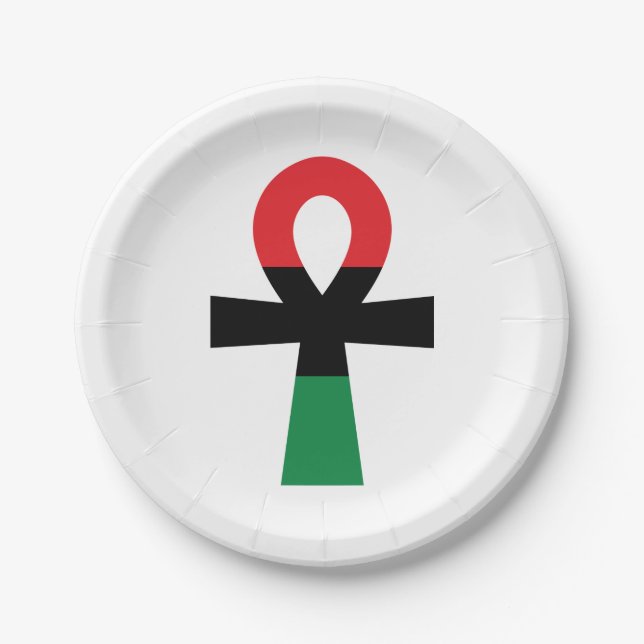 Prato De Papel Red, Black & Green Ankh (Frente)