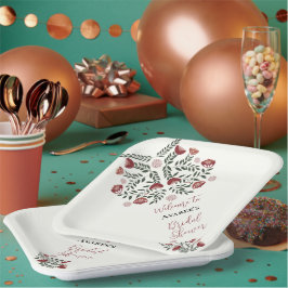 Prato De Papel Red Christmas FolArt Floral