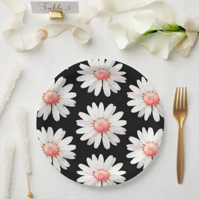 Prato De Papel Red Dotted Daisy's (Casamento)