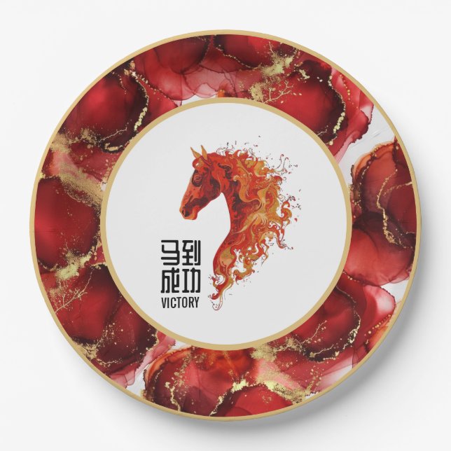 Prato De Papel Red Fire Horse (Frente)