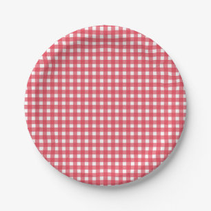 Prato De Papel Red Gingham Western Party