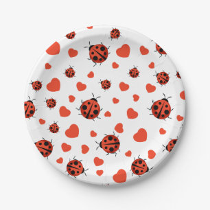 Prato De Papel Red Ladybug