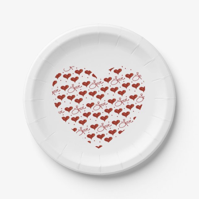 Prato De Papel Red Love Party Plates (Frente)