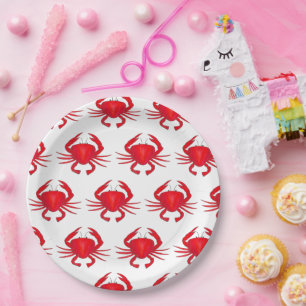 Prato De Papel Red Maryland Duro Shell Crab Beach Ocean Seafood