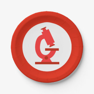 Prato De Papel Red Microscope Science Party