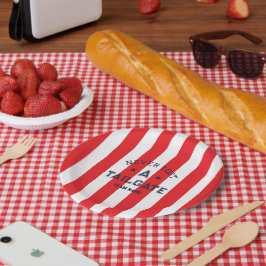 Prato De Papel Red Nunca Perdeu Um Gameday De Nome Personalizado 