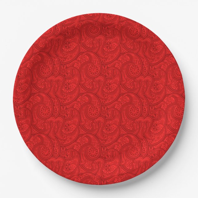 Prato De Papel Red Paisley (Frente)