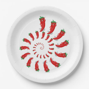 Prato De Papel Red Pepper Diva Spiral
