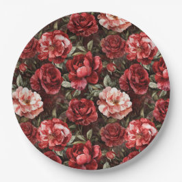 Prato De Papel Red Pink Rose Flowers