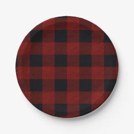 Prato De Papel Red Plaid