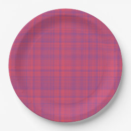 Prato De Papel Red Purple Plaid Pattern