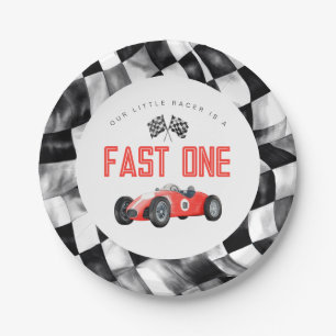 Prato De Papel Red Race Car Fast Um primeiro aniversario