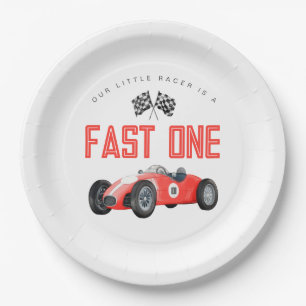 Prato De Papel Red Race Car Fast Um primeiro aniversario