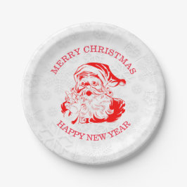 Prato De Papel Red Santa Claus