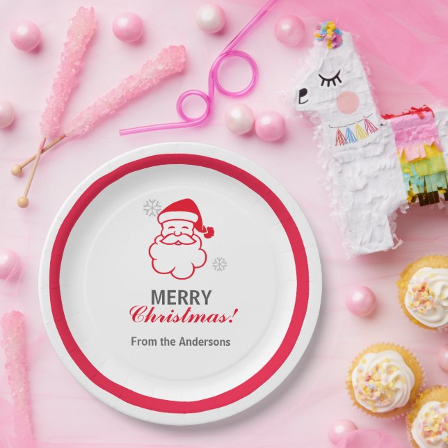 Prato De Papel Red Santa Claus (Festa)