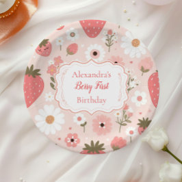 Prato De Papel Red Strawberry Berry First Party