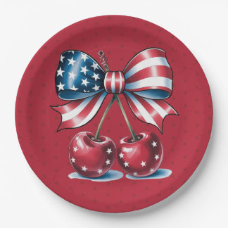 Prato De Papel Red White And Blue Stars Paper Plate
