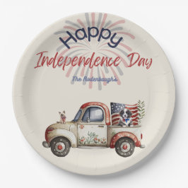 Prato De Papel Red White e Bang 4 de julho Papelão