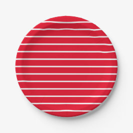 Prato De Papel Red White Stripe festivo