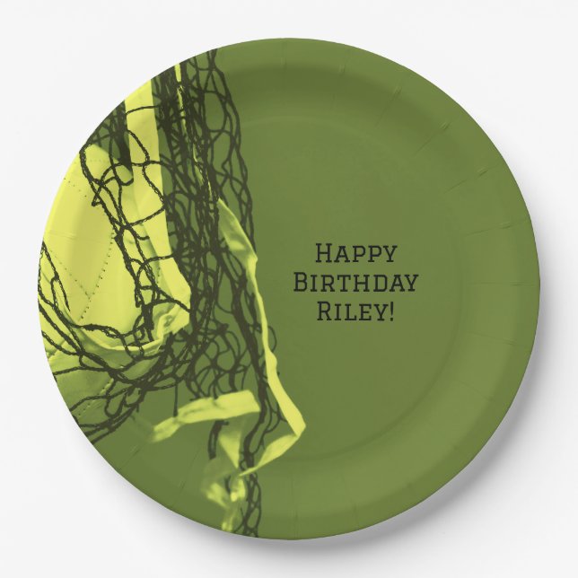 Prato De Papel Rede de Festas de aniversário Amarela Teerão e Vol (Frente)