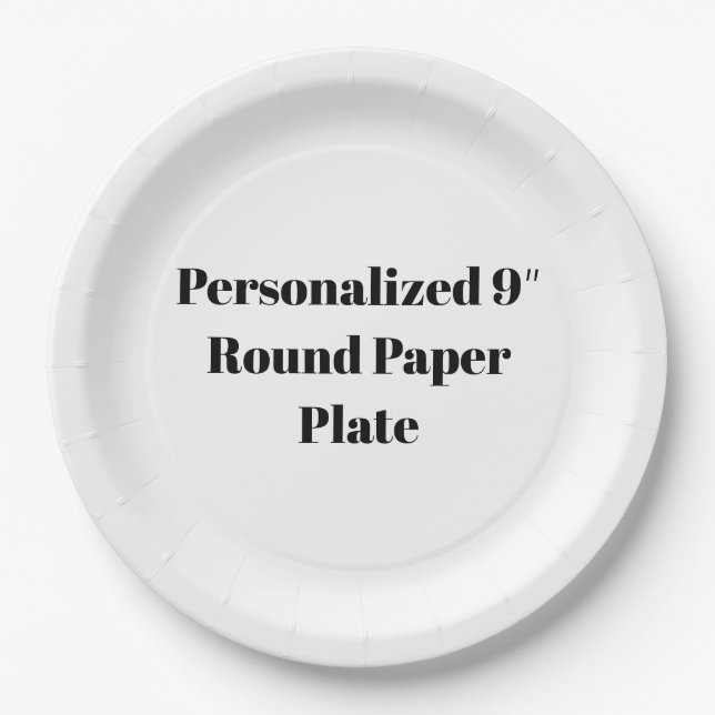 Prato de papel redondo personalizado de 9″ (Frente)