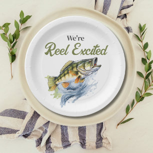 Prato De Papel Reel Excitou Grande Chá de fraldas Pescador De Pei