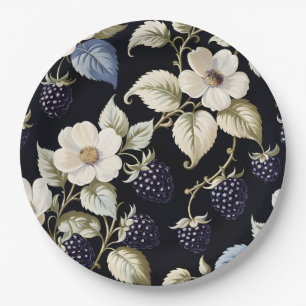 Prato De Papel Regal Elegance Blackberry & Blooms
