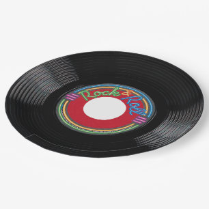 Prato De Papel Registro Rock and Roll de 45 rpm