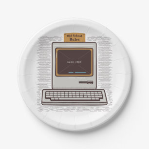 Prato De Papel Regras da Velha Escola Jogo de Computador Antigo F