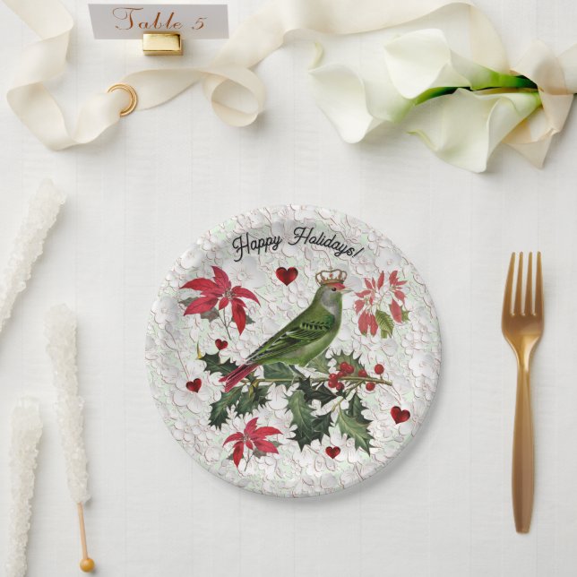 Prato de Papel Rei Pássaro (Casamento)