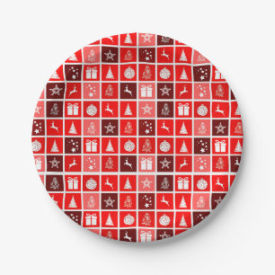 Prato De Papel Reindeer de Árvore Fresca de Natal Vermelho